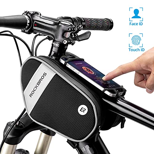 Waterproof Bike Frame Bag with Phone Mount and Large Storage Capacity