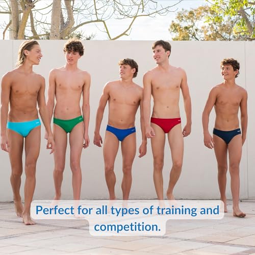 Sporti Men's Athletic Swim Brief Swimsuit - Solid Black, Size 30