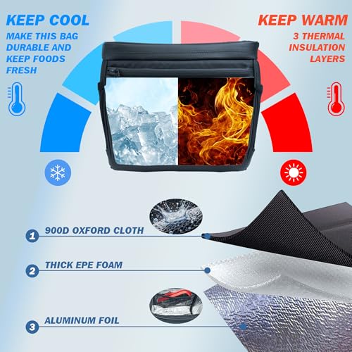 Insulated Handlebar Bag with Rain Cover and Touch Screen for Cycling