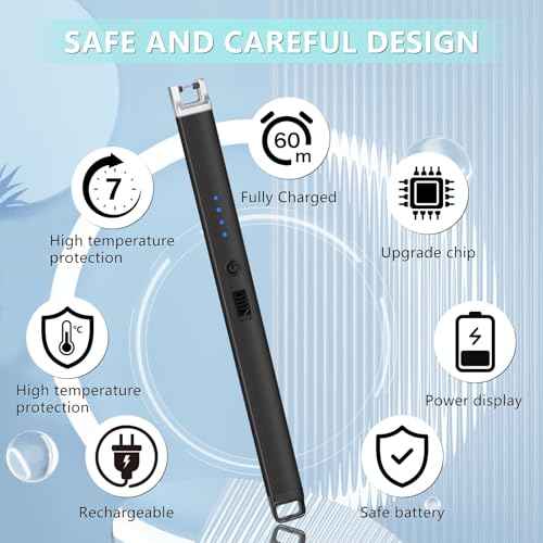 Stocking Stuffers for Women£ºElectric Lighter, Rechargeable Lighter with Battery Indicator Light and Safety Switch, Electric Candle Lighters for Scented Candles,Barbecues, Camping, Holiday Parties