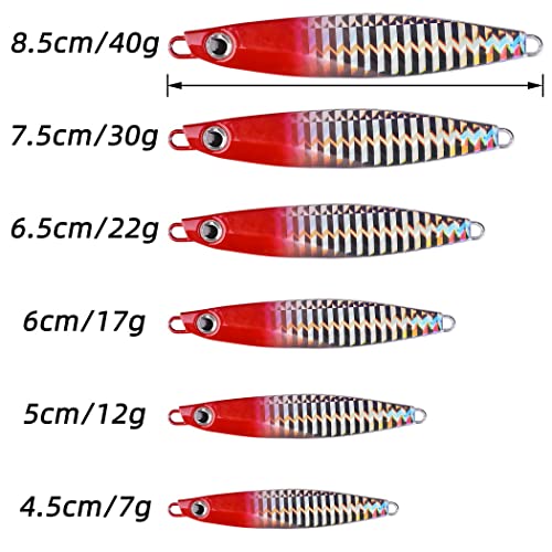 Micro Jigging Metal Spoons 12pcs 30g 7.5cm Saltwater Fishing Lures