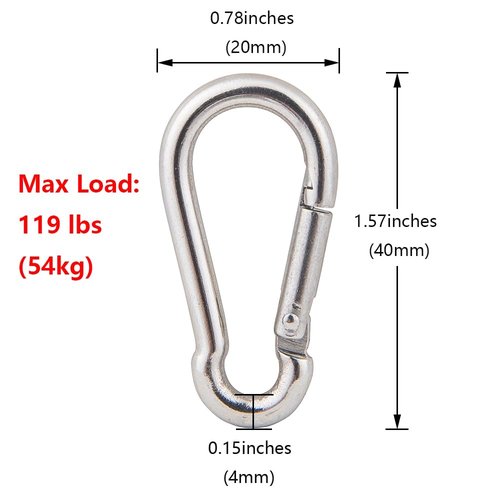 6Pcs 304 Stainless Steel M15 Single Pulley Block, Wire Rope Hanging Wire Towing Wheel, with 6Pcs Spring Snap Hook