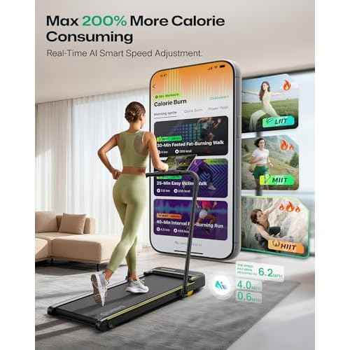 UREVO Strol 2E Smart 2-in-1 Folding Treadmill, Compact Walking Pad with Safety Handle, Plug and Play, Dual LED Display, Workout APP, Walking or Running for Home Office, Remote Included