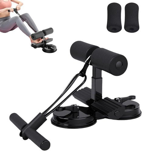Ab Training Auxiliary Device, Sit up Bar Floor, Upgrade Dual Suction Cup Ab Machine for Stomach Workout, Multi-functional Adjustable Ab Trainer Equipment, Abdominal Assistant Device(Black)