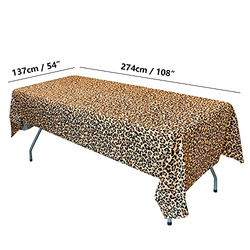 Leopard Table Covers 5 Pack - Jungle Safari Animal Print Party Supplies