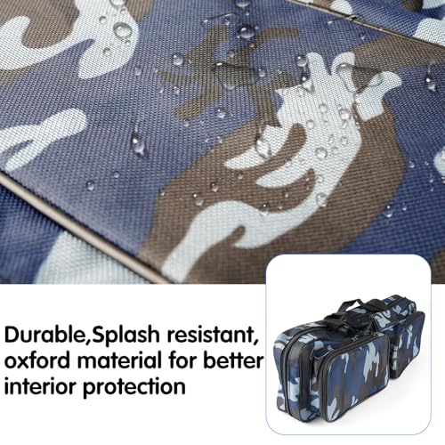 Fishing Tackle Carrier Bag with 2 Front Storage Pockets - Blue Camo