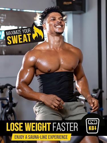 Men's Waist Trainer Sweat Belt for Workout Black Medium XS-10XL