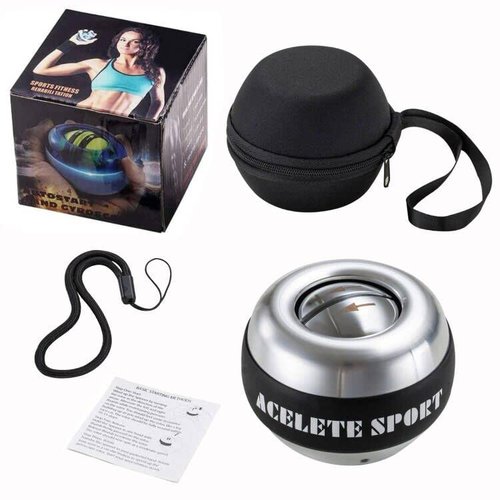 ACELETE Metal Gyro Ball with Counter Wrist Exerciser Torque Ball Forearm Strengthener for Stronger Wrist Bones and Muscle (Metal with Count)