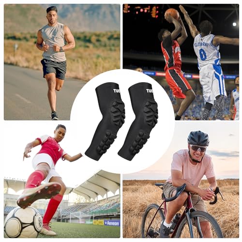 Large Padded Arm Sleeves for Adult Football Volleyball Elbow Forearm Pads - Zwlebblack