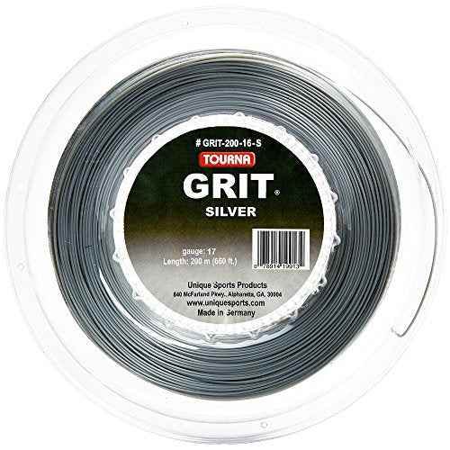 Tourna unisex adult 17g reel Tourna Grit Nano Technology Durable String, Silver, 18G US