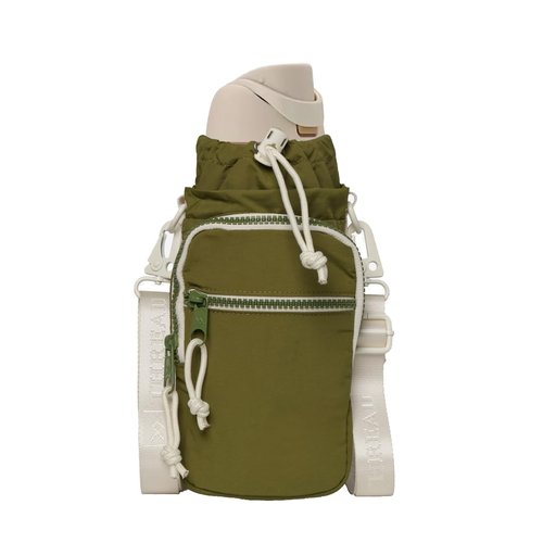 Thread Wallets Aqua Sling - Carry Your Water Bottle with Pockets for Cash, Phone, and Keys (Olive)