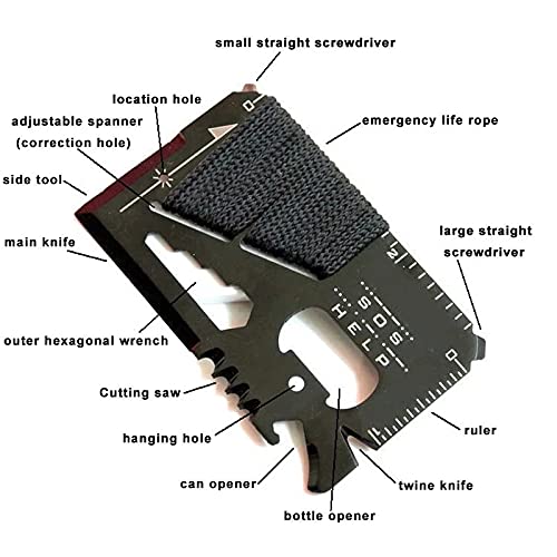 14-in-1 Credit Card Size Survival Tool Wallet Multitool for Camping & Emergency