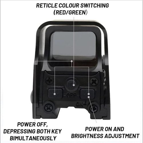 Holographic Sight 552 Red/Green Dot Sight, 5 Brightness Options, 1 MOA Dot, 20mm Rail Mount, Black, Metal/Plastic, Water-Resistant, Shockproof (553)