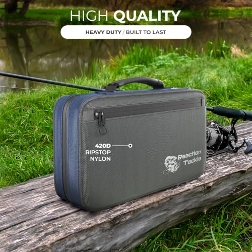 Reaction Tackle Deluxe Water-Resistant Bait Binder with 4 Double Pocket Sleeves for Soft Plastics
