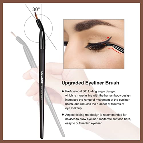 MAANGE 25pcs Makeup Brush Set with Gift Box - Black Synthetic Face & Eye Brushes