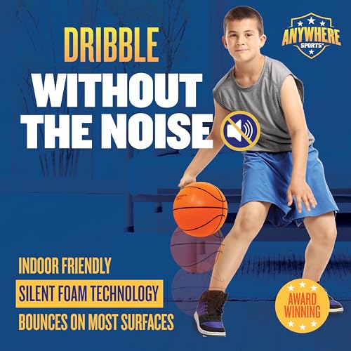 Mini 7-Inch Silent Foam Basketball for Indoor Dribbling & Training - Realistic Bounce