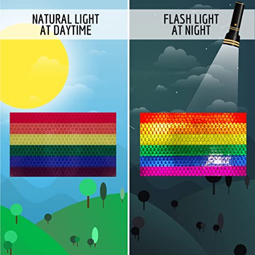 LGBTQ Pride Rainbow Flag Reflective Stickers 3-Pack - Support Equality, Bumper Decals - Variation of LGBTQ