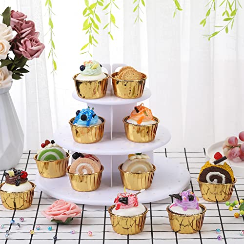 Gold Cupcake Liners 300 Pack Disposable Foil Baking Cups - Bulk Bakeware