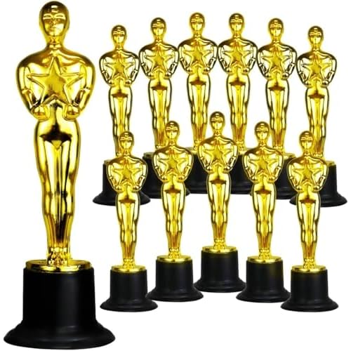 GiftExpress 12-Pack 6" Gold Award Trophy, Award Statues, Statues Trophies for Award Ceremony, Appreciation Gift (Pack of 12)