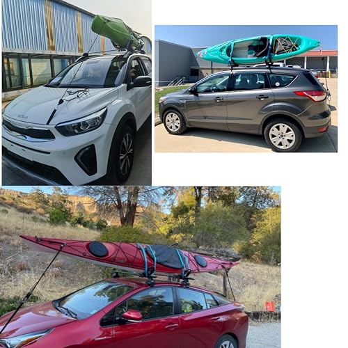 Kayak Ratchet Tie Down Straps 4 Pack - 12 Ft, 1000 LB Break Strength for Watercraft & Cargo