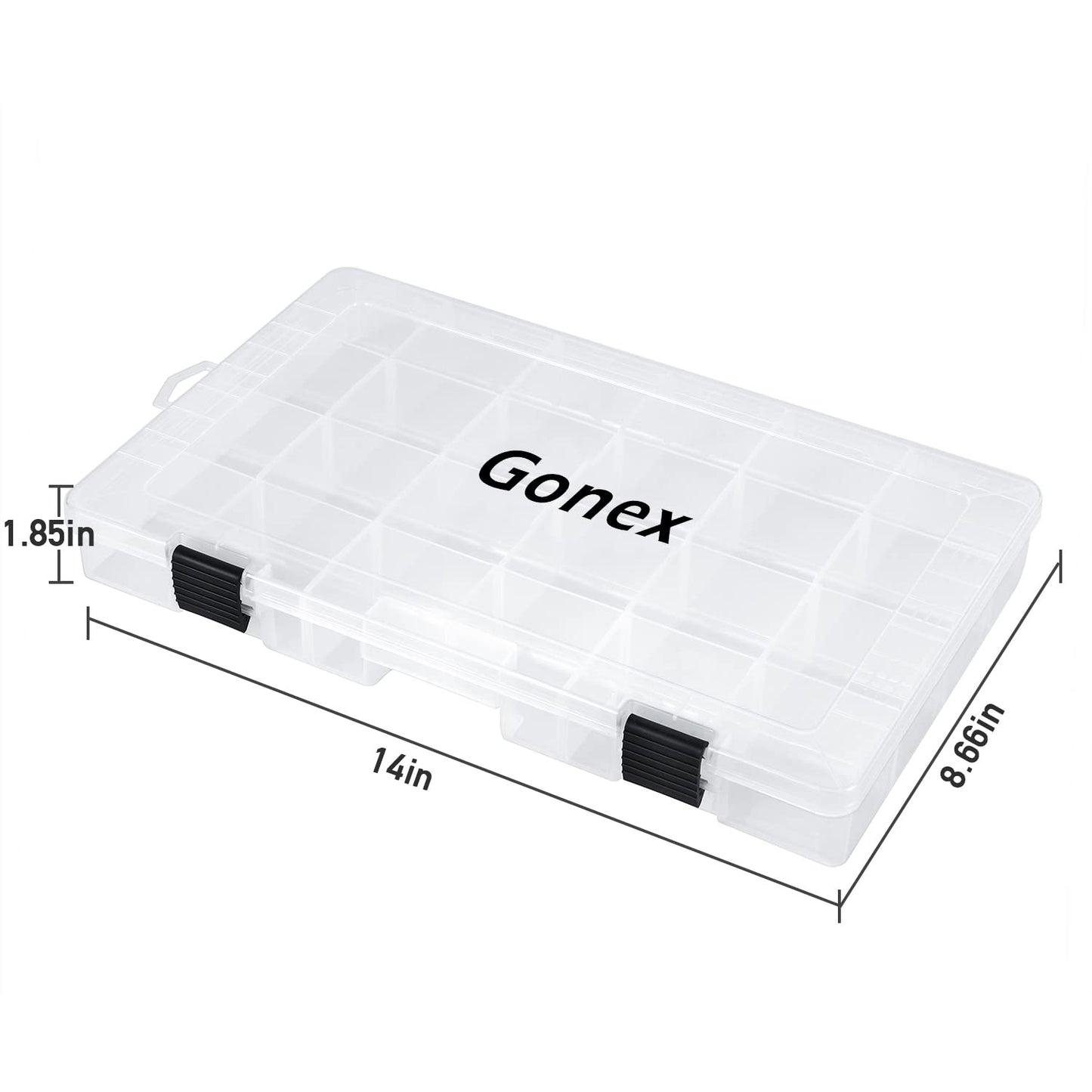 Gonex 3700 Tackle Trays 4 Packs, Transparent Fishing Tackle Boxes Organizer and Storage with Adjustable Dividers, Plastic 3700 Tackle Boxes for Lures, Hooks, & Other Accessories
