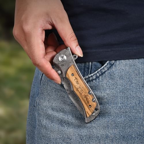 First Anniversary Gift Knife for Him - Personalized Wedding Keepsake