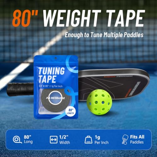 Pickleball Paddle Weights - Lead-Free Rubber Tape for Customization, 1g/in, 80"