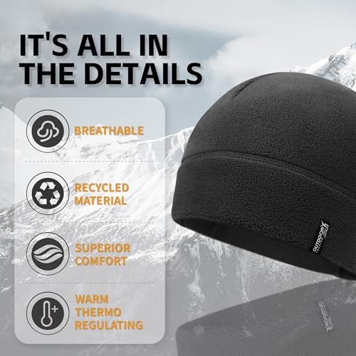 OUTDOOR SHAPING 2 Pack Tactical Fleece Cap Winter Warm Beanie Military Army Watch Cap Gift for Men Women