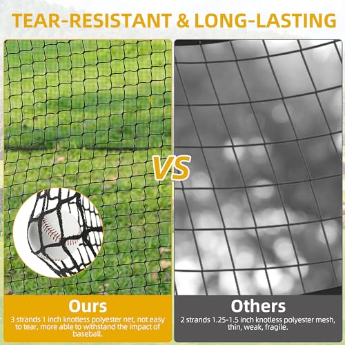 Shopsource Baseball Batting Cage, 22x12x8 Feet Baseball & Softball Hitting cage for Backyard Park, Portable Batting Cage System w/Carrying Bag