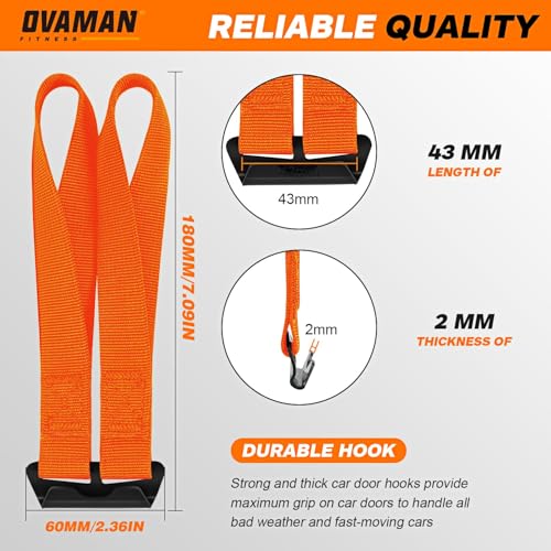 Orange Rooftop Cargo Tie Down Hooks - Secure Car Roof Bags & Carriers