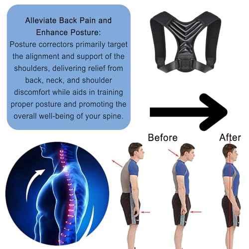 Posture Corrector, Back Brace for Women and Men, Adjustable Back Support, Shoulder Straightener for Improving Hunchback, Providing Pain Relief from Neck, Shoulder, and Upper Back