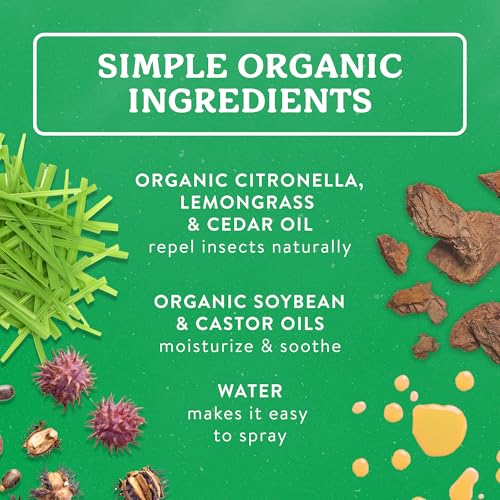 Bug Spray 4 Fl Oz Pack of 2 - DEET-Free Citronella Non-Toxic Vegan Outdoor Repellent