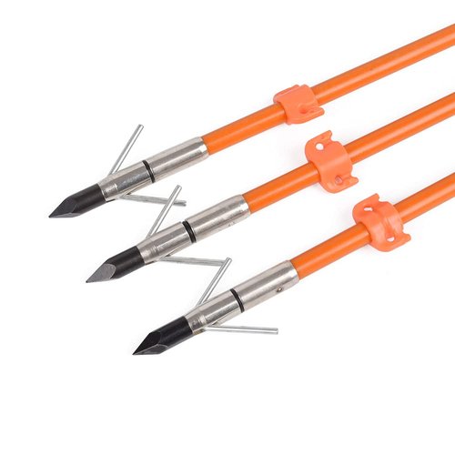 YLS 3Pcs 32 inch Bowfishing Arrows Fiberglass Solid Arrows with Fish Hunting Broadhead for All Bows Fishing Huntings