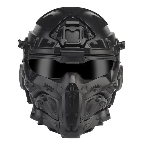 LynxPro HL-98 Tactical Helmet with Built-in Communication Earphone, Featuring high-Definition Tactical Earphones, a Built-in Fan and New Night Vision Device - Black
