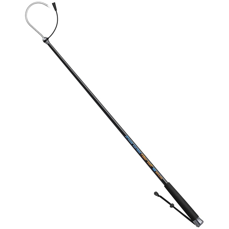 SANLIKE Saltwater Fishing Gaff - Carbon Fiber Shaft, S316 Stainless Steel Hook, 46in (Black)