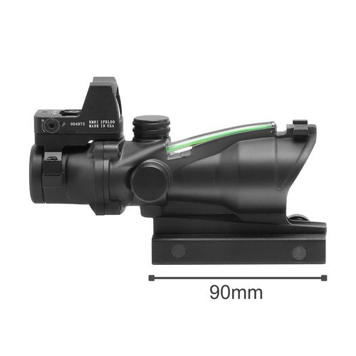 SYBESTE Adjustable 4x32 Red Dot Scope with 1x-4x Magnification, 20mm Rail Mount for Glock, Hunting & Tactical Use (Red Aiming Point)