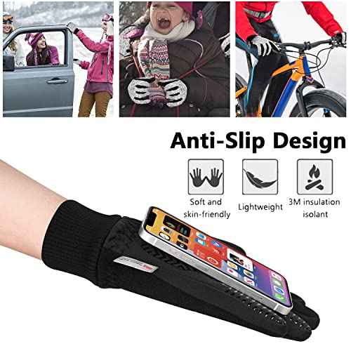 MOREOK Winter Gloves for Men/Women -10¡ÆF 3M Thinsulate Warm Touch Screen Snow Ski Bicycle Bike Gloves for Driving/Cycling/Running/Hiking