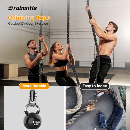 Heavy Duty Climbing Rope Gym Workout 1.5 Inch Diameter 10FT - Indoor Outdoor Exercise Rope