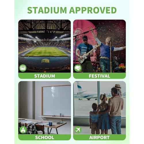MAY TREE Clear Backpack for Stadium Events, 12x11x5 Inches Small Clear Backpack for Concert Festival Sports Outdoor - Black