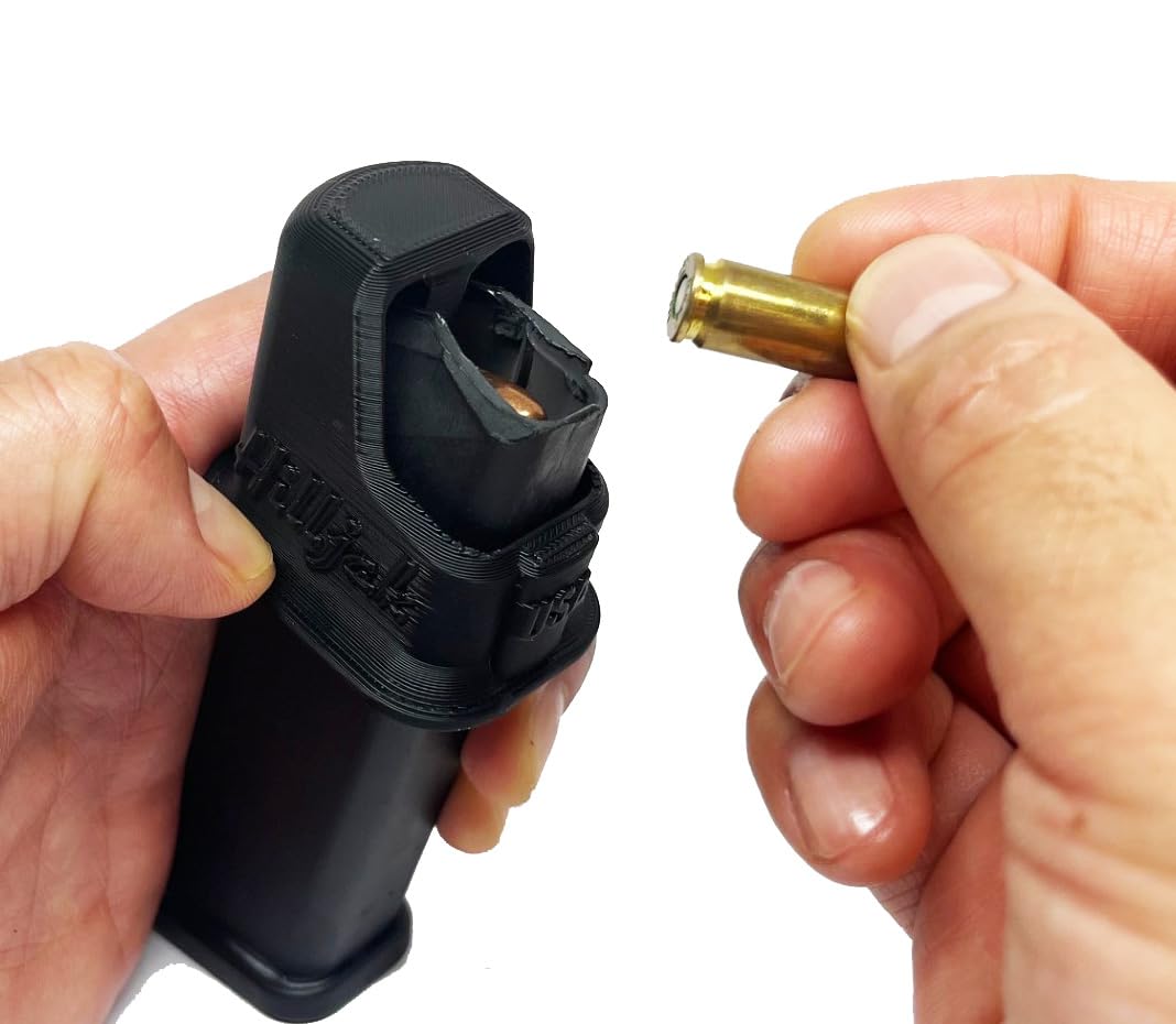 Hilljak Glock 17, 19, 26, 34, 22, 23, 27, 35 Magazine Speed Loader, Quickie Loader (Black) QL9G