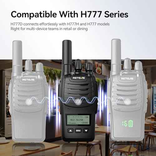 Retevis H777D Walkie Talkies for Adults with LCD Screen, Type-C Charging, FRS Long Range Handheld 2 Way Radio, Hand Free Rechargeable, for Business Restaurant Retail Church(6 Pack)