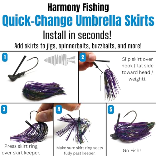 Quick Change Fishing Umbrella Skirts White/Chartreuse Pack of 10