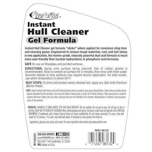 STAR BRITE Instant Hull Cleaner - 32 Oz Gel Spray - Easily Remove Stains, Scum Lines & Grime on Boat Hulls, Fiberglass, Plastic & Painted Surfaces - Easy to Use Formula (096132)