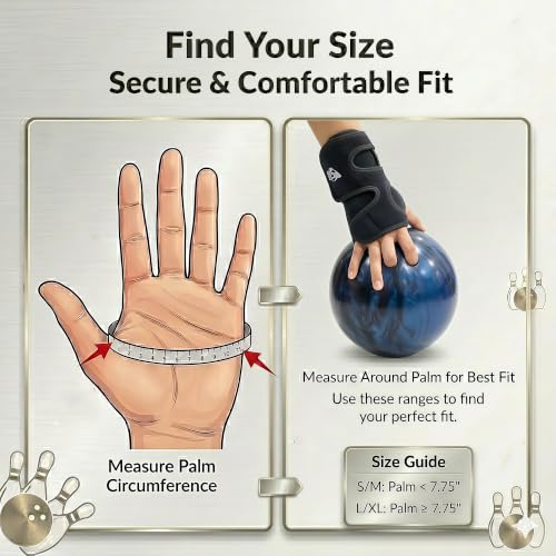 Adjustable Right Hand Bowling Wrist Brace L/XL (Palm ≥7.75") Support & Control