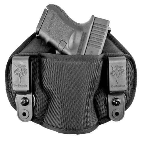 DeSantis Vanquisher Gun Holster, Tuckable IWB Holster, Made with Padded Ballistic Nylon, Ambidextrous, Black