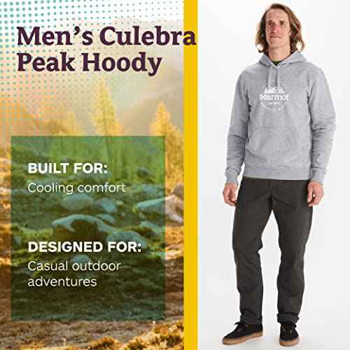 Marmot Men's Culebra Peak Hoody - Hooded Midweight Pullover Fleece Sweatshirt with Screen Printed Graphic and Kangaroo Pocket