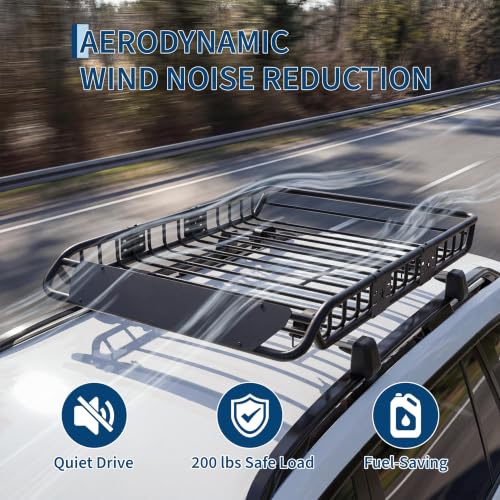 Garvee 54" x 39" Universal Roof Rack Basket, 200 Lbs Capacity Rooftop