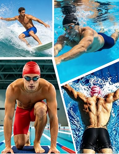 Men's Quick Dry Swim Jammers - Large Black UPF 50+ Racing Swimsuit