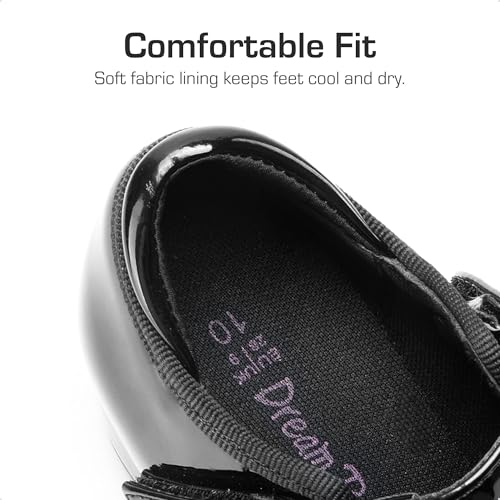 DREAM PAIRS Kids Tap Shoes for Girls Dance Shoes Boys Easy Strap Tap Mary Jane PU Leather for Toddler/Little Kid/Big Kid
