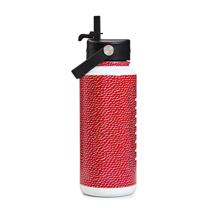 32 oz Insulated Stainless Steel Water Bottle with Leak-Proof Lid & Straw, Double Wall